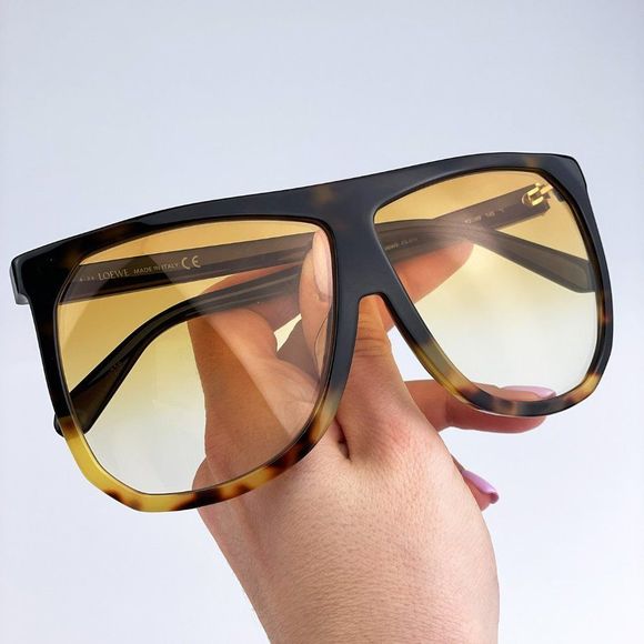 Loewe LW40001F FILIPA 56E Sunglasses Dark Havana Blond Havana Shield Women main image 5